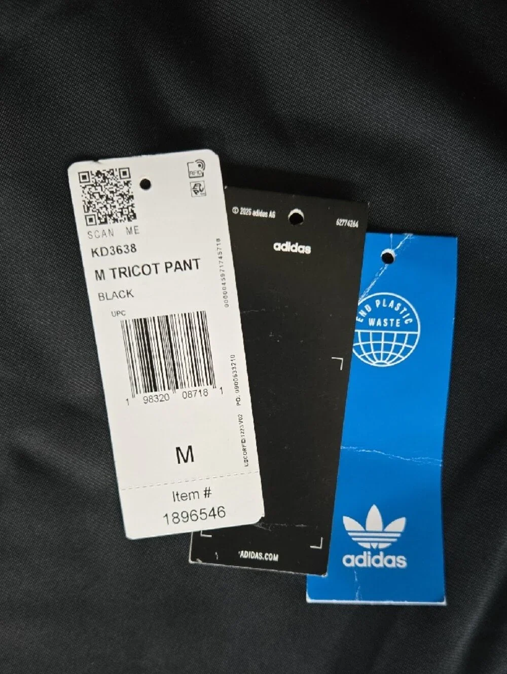 Adidas Men's Medium Tricot Pant/Jogger Like New Black